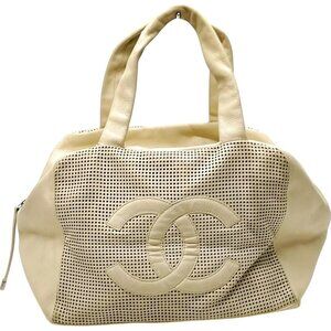 073590BH (EH) Chanel Hand Bag White Leather